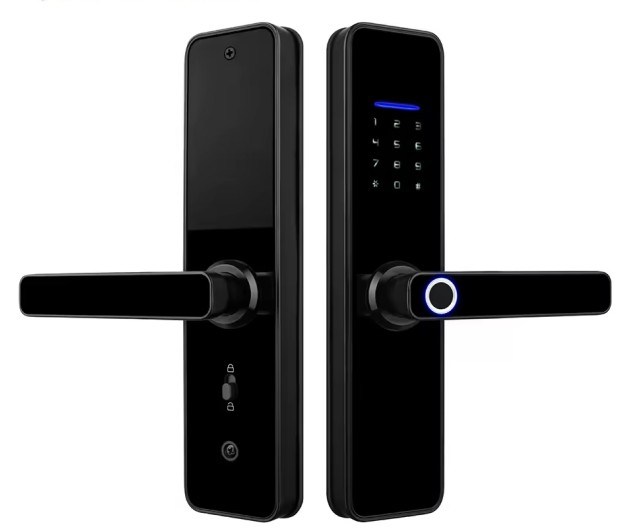 Black Automatic Digital Door Lock 35mm - 55mm Electronic Door Lock With ...